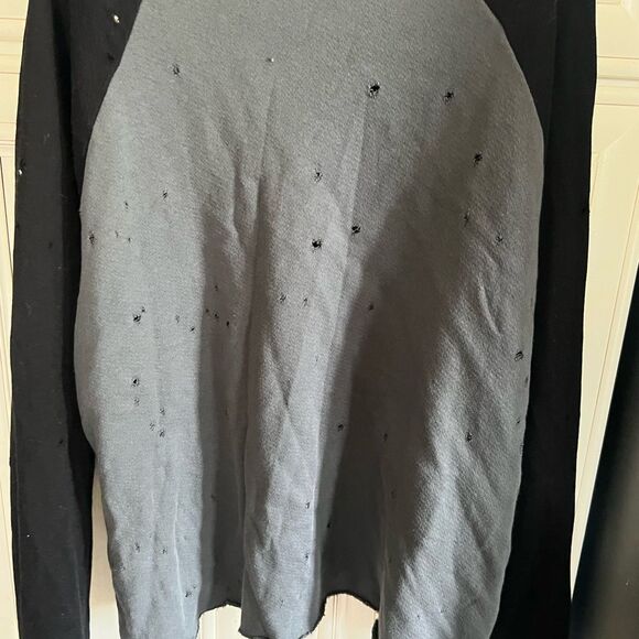 Michael Lauren Distressed Long Sleeve Sweatshirt Athleisure Lounge L - Picture 6 of 11